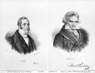 Esprit Auber (1782-1871) et Ludwig van Beethoven (1770-1827)